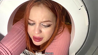 Stepmom Stuck in Washing Machine and Stepson Inserts Huge Cock Into Her Pussy: S1e12