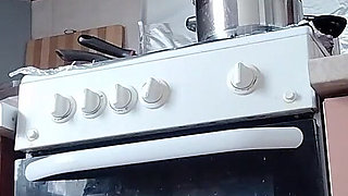 Hot Wife Prepares Naked Food in the Kitchen. Amateur Wife with Hairy Pussy, Big Tits, Big Ass.