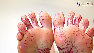 Sexy Ukrainian Glitter Feet POV Teasing