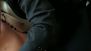 She Keeps the Suit on - Redhead in a Tie Gets Her Pussy Licked