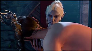 Baldurs Gate 3 (bg3) Shadowheart And Minthara Romance Scene