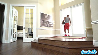 Busty Step Stepmom Surprises Black Stepson in the Bath