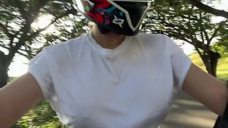 Sweetfantasy131 picks up her favorite DIDI client braless and gets him to fuck her in public - Big natural tits Latina amateur role play