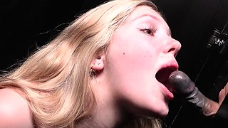 Glory hole blowjob busty amateur blonde fucking in stall