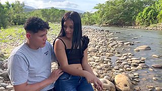 CASUAL SEX, I teach young Latina how to fish and then fuck her and cum in her pussy