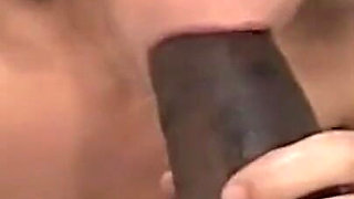 Slutty White Teen Sucks a Huge Big Black Cock and Rides It for an Interracial Fuck