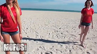 Mofos - Dee Dee Lynn & Marina Angel go from football sphere to bedroom, satisfying two hard schlongs with nasty fun