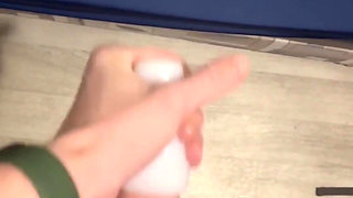 Excited Twink Playing with a New Toy, Pleasure and Cum!