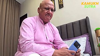 Old man hardcore sex with Indian step daughter