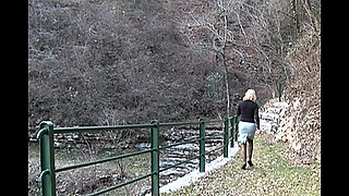 Hot Blonde MILF Caught in the Countryside While She's Pissing and Ass Fucked