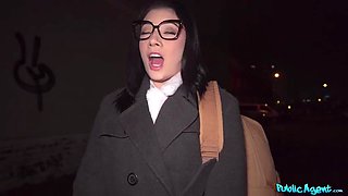 Don't Let My Mother Hear! Nerdy Brunette Emily Pink in Outdoor POV Pickup for Public Agent