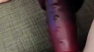 Cumming Hard on Demon Dildo