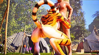 Outdoor anal, furry animation, pussy licking