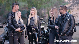 Private com - Amber Kawai, Nata Gold and Alice Ross, horny bikers in a savage orgy.