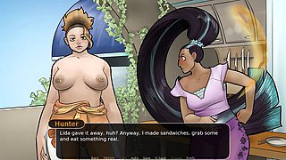 The lone guy in a squad of eager women surrounded by big boobs and public fun