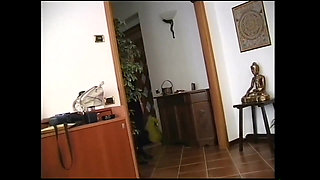 Two Sexy Busty Amateur Lesbian MILFs Masturbate Their Hairy Pussy and Ass with Double Dildo