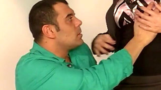 Hot blonde milf seduces guy with huge dick and rides it on