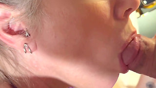 Beautiful Mature Wife Gives Blowjob with Cum in Mouth