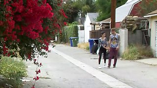 Short Haired Mixed Race Aubrey Luna Gags and Tears On Date!