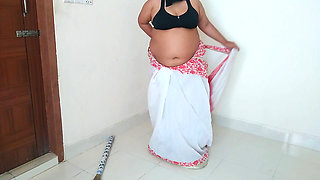 Indian Maid Fucked by Owner While Sweeping House