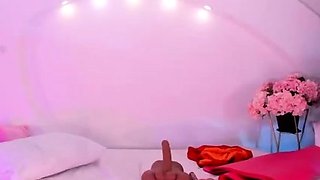 Big boobs camgirl rides her toy on webcam