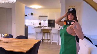 Luna Doll The Busty Barista Spreads Her Juicy Ass For A