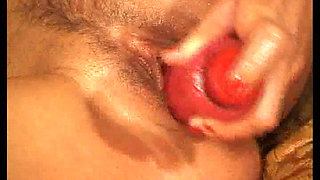 Slim Vixen Toys Her Trimmed Cunt on the Bed