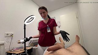 Laser on balls, cock in throat