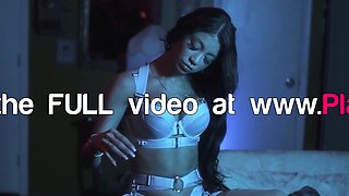 Big tits Venezuelan MILF strips lingerie