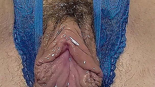 Fisting Dildo Creamy Masturbation- Vibrator Orgasm in Crotchless Panties