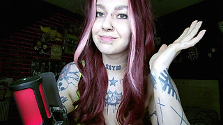 Sexy Alternative Redhead Drinking Soda and Burping