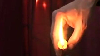 Humiliating pussy stretching, candle dripping