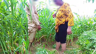 Rainy season in the fields, a very big ball, it was fun when taken softly from above, doggy style was told from above, water came out