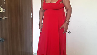 Dirty Red Dress on Demand Hairy Cunt