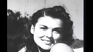 30s Vintage Black and White Porn with Big Natural Tits and Fur Coat