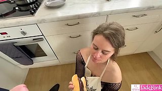 Submissive Girlfriend Made to Eat Food Covered in Cum – Rough Blowjob and Cum Swallowing