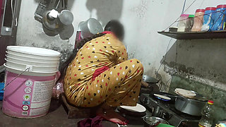 When the stepsister was cooking in the kitchen