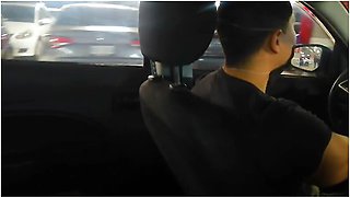 Stranger Surprises Me Masturbating In The Car In The Public Parking Lot Of The Mall