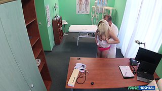 Doctor Helps Blond hair lady Get A Wet Snatch 1 - Fake Hospital
