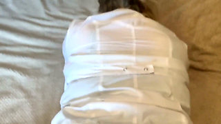 Called a cute doctor at home and cum in her anus