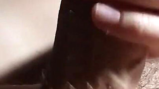 Jerking off and Rubbing a Dick Against a Tight Unshaven Pussy