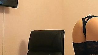 Boss's Wife Plays with Her Sweet Body in the Office