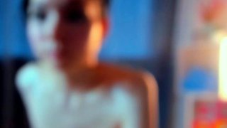 Brunette solo darling masturbating at home