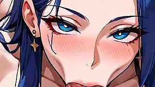 Anime Ai Tattooed Girl Performs Deep Throat