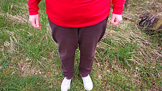 Vagina and Tit Spanking Outdoors