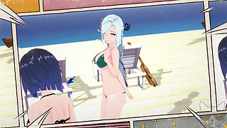 Yelan x Shenhe at the beach (genshin impact) P1 STORY
