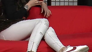Evangelie Gets Her Shoes Cleaned and Smokes