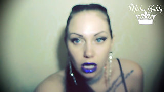 Glamorous blue glittery lips