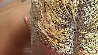 POV Camera. She Gave the Photographer a Blowjob After a Photo Shoot and Got Cum on Her Face and in Her Mouth