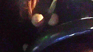 Italian Big Tits MILF Artemisia Love Sexy Car Ride Driving Around Smoking a Cigarette and Flashing Her Big Juicy Boobs